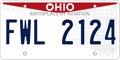 OH license plate FWL2124