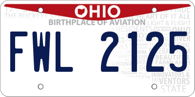 OH license plate FWL2125