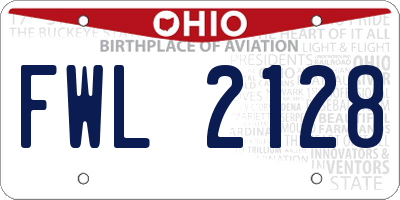 OH license plate FWL2128