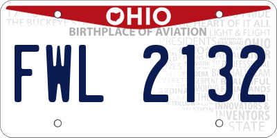 OH license plate FWL2132