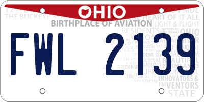 OH license plate FWL2139