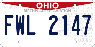OH license plate FWL2147
