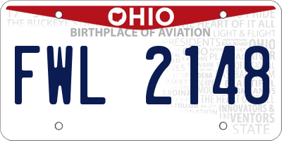 OH license plate FWL2148