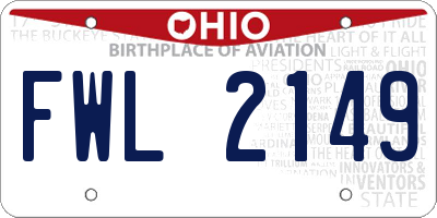 OH license plate FWL2149