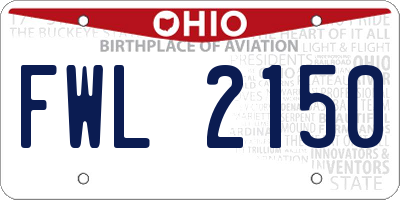 OH license plate FWL2150