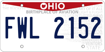 OH license plate FWL2152