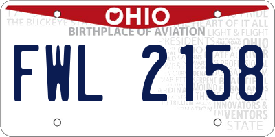 OH license plate FWL2158