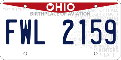 OH license plate FWL2159