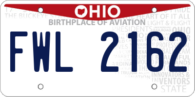 OH license plate FWL2162