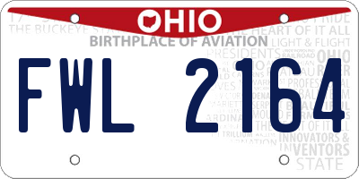 OH license plate FWL2164