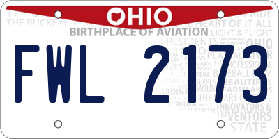 OH license plate FWL2173