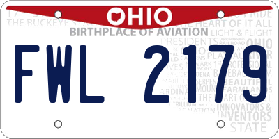 OH license plate FWL2179