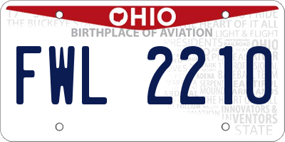 OH license plate FWL2210