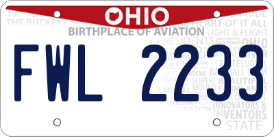 OH license plate FWL2233