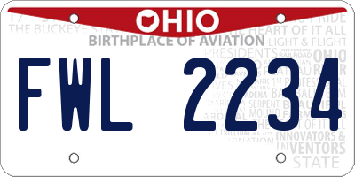 OH license plate FWL2234