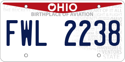 OH license plate FWL2238