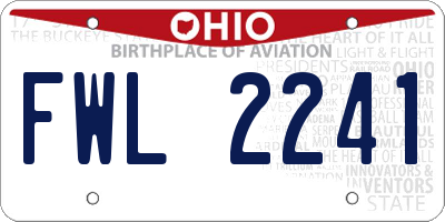 OH license plate FWL2241