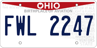 OH license plate FWL2247