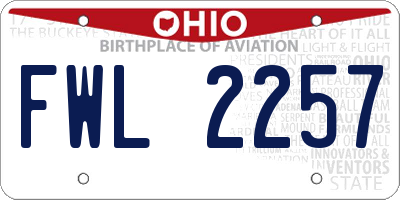 OH license plate FWL2257