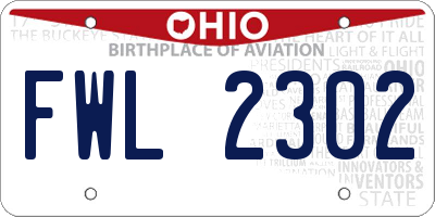OH license plate FWL2302