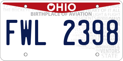 OH license plate FWL2398