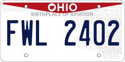 OH license plate FWL2402