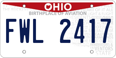 OH license plate FWL2417