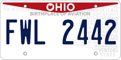 OH license plate FWL2442