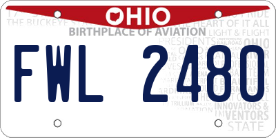 OH license plate FWL2480