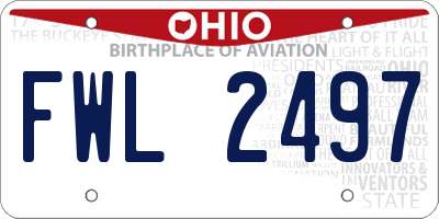 OH license plate FWL2497