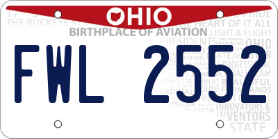 OH license plate FWL2552