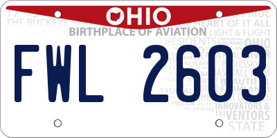 OH license plate FWL2603