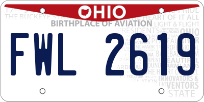 OH license plate FWL2619