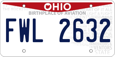 OH license plate FWL2632