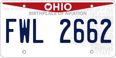 OH license plate FWL2662
