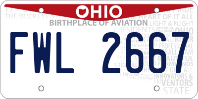 OH license plate FWL2667