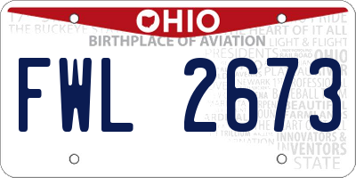 OH license plate FWL2673