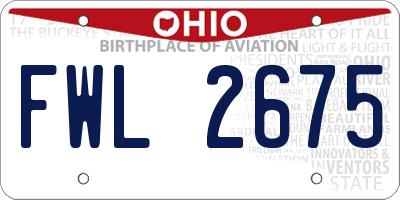 OH license plate FWL2675