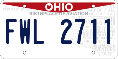 OH license plate FWL2711