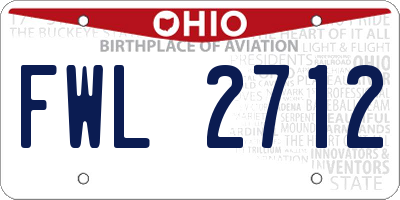 OH license plate FWL2712