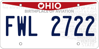 OH license plate FWL2722