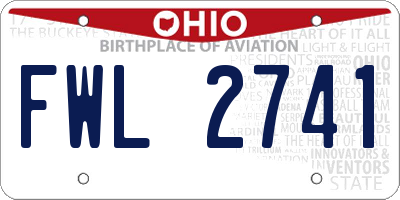 OH license plate FWL2741