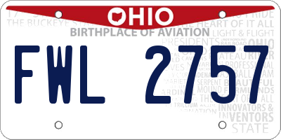 OH license plate FWL2757