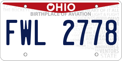 OH license plate FWL2778
