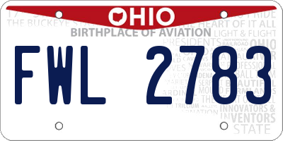 OH license plate FWL2783