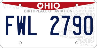 OH license plate FWL2790