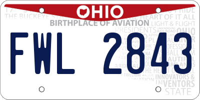 OH license plate FWL2843