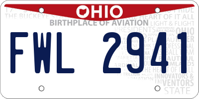 OH license plate FWL2941