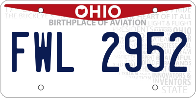 OH license plate FWL2952