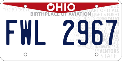 OH license plate FWL2967
